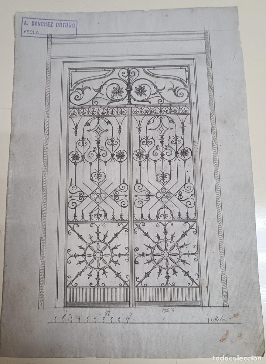 Antig&uuml;edades: Boceto Puerta de Forja (Dibujado a Mano) - Foto 1