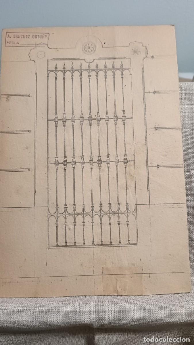 Antig&uuml;edades: Boceto Reja de Forja (Dibujado a Mano) - Foto 1