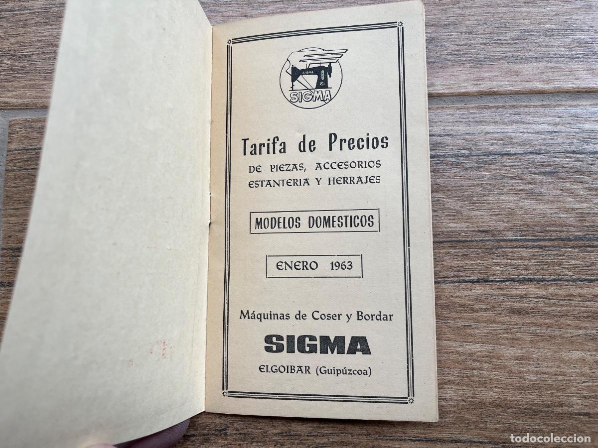 Antig&uuml;edades: TARIFA DE PRECIOS SIGMA - 1963 - MODELOS DOM&Eacute;STICOS - Foto 2