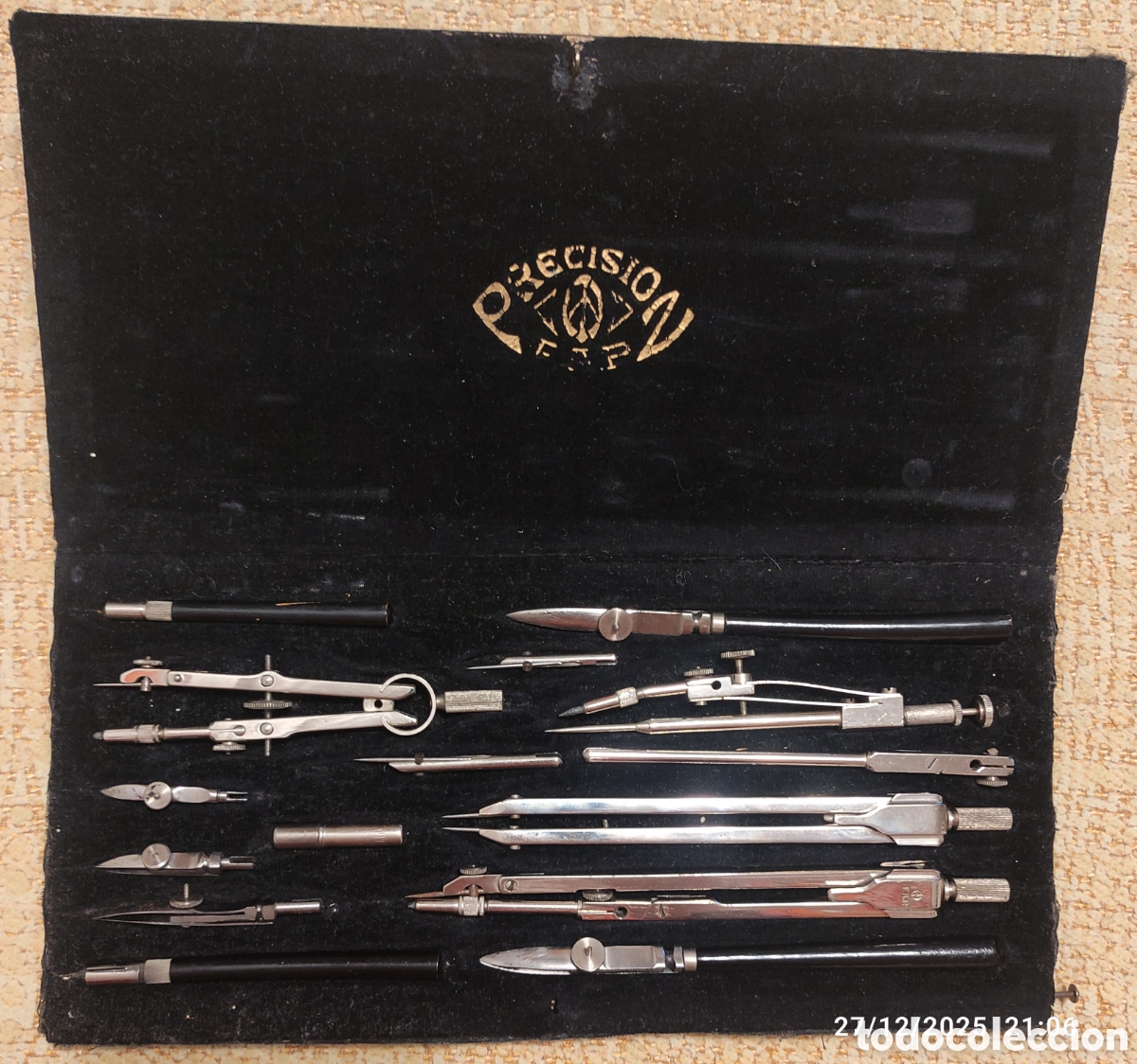 Antig&uuml;edades: Juego de compases de precisi&oacute;n antiguo. - Foto 2