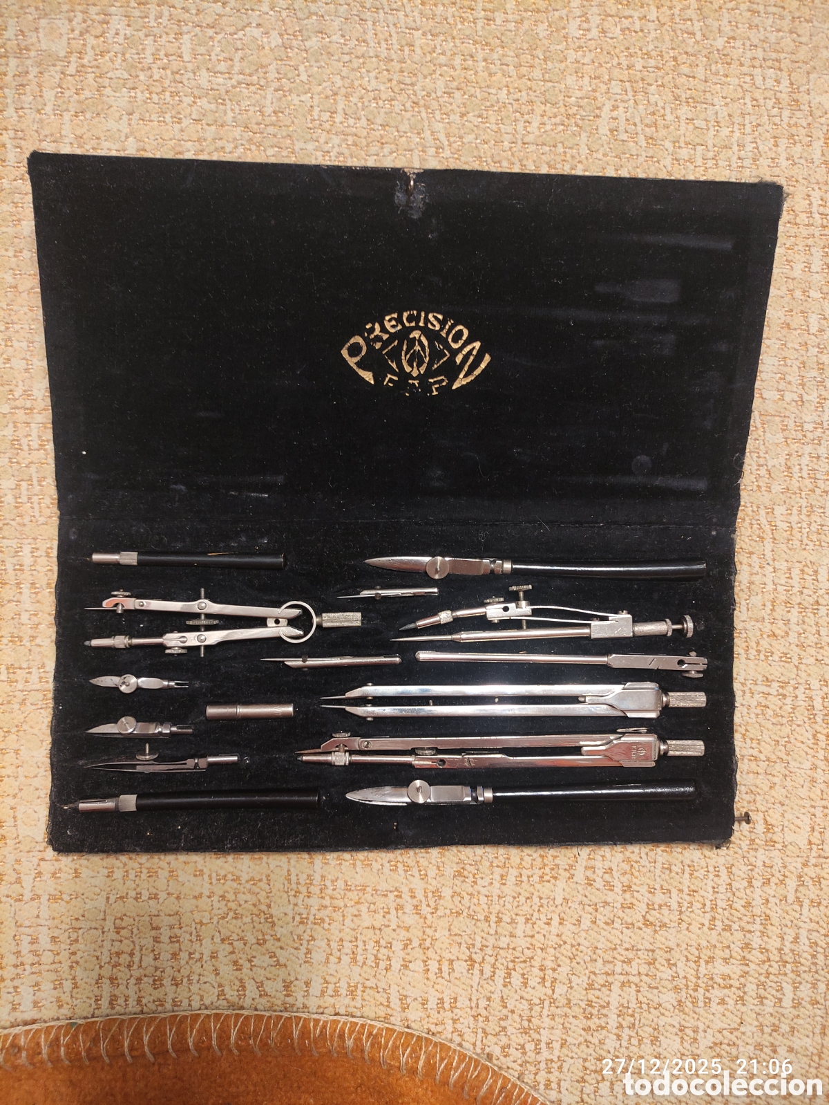 Antig&uuml;edades: Juego de compases de precisi&oacute;n antiguo. - Foto 1