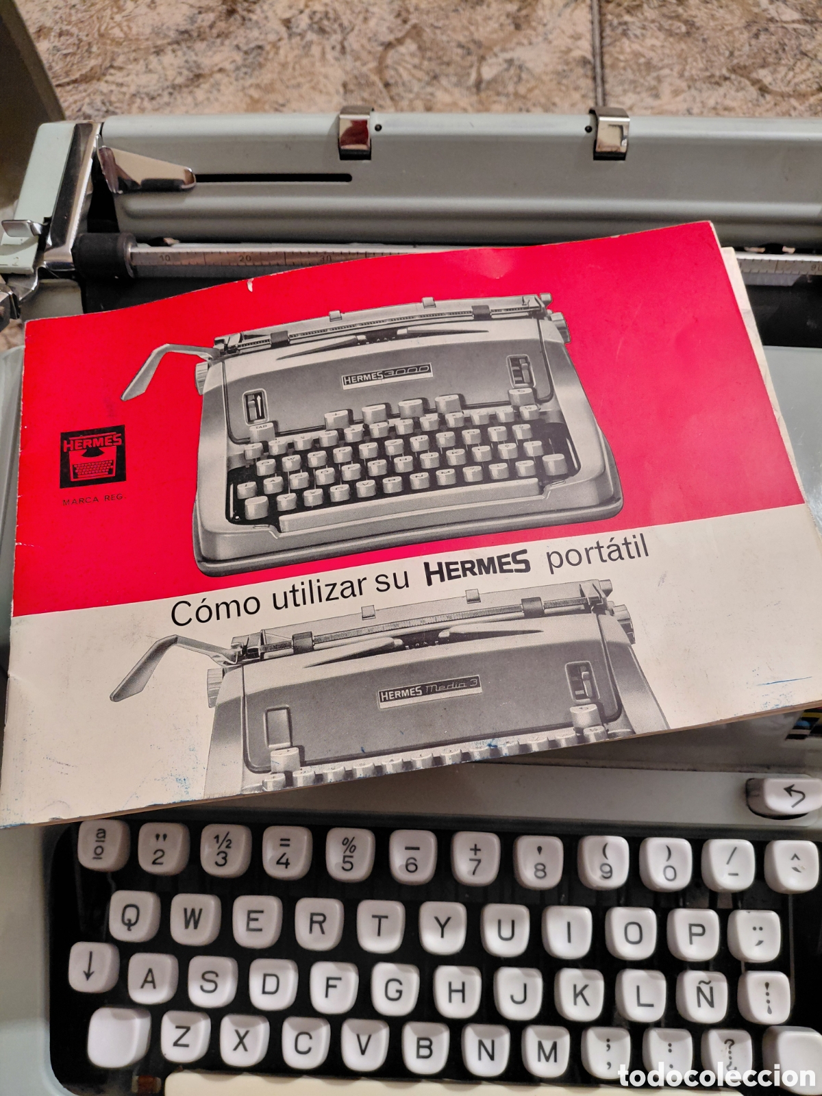 Antig&uuml;edades: M&aacute;quina de escribir Hermes Media 3 - Foto 4