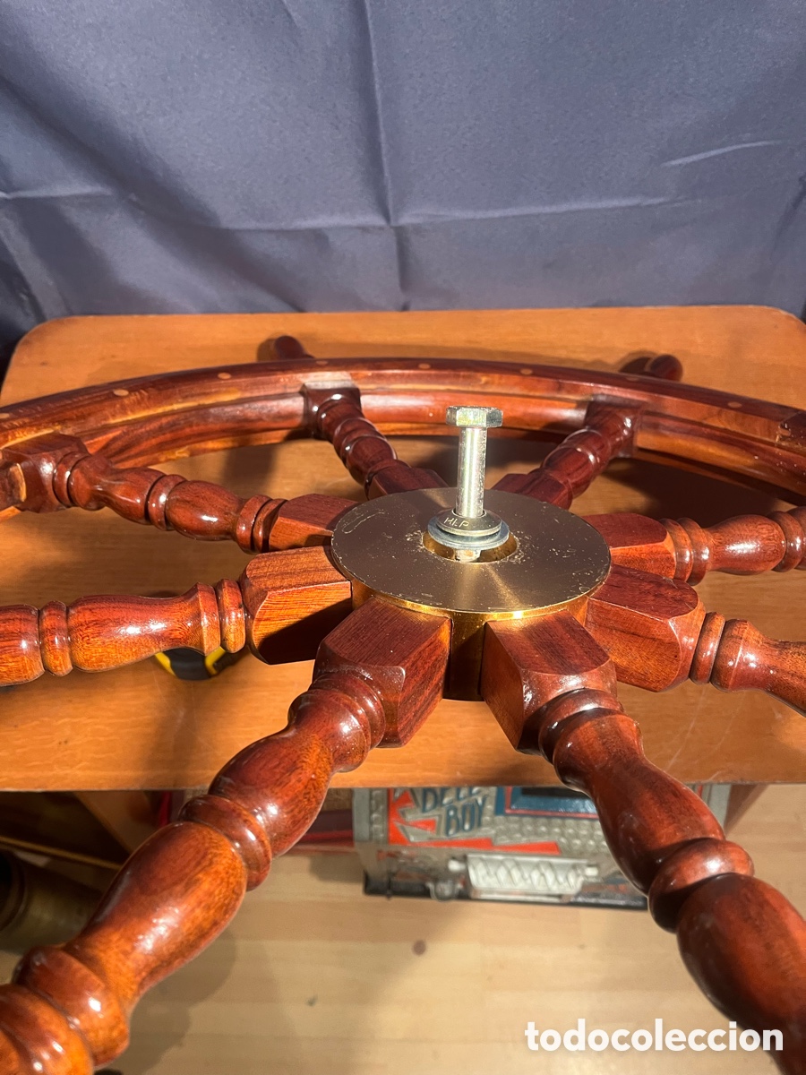 Antig&uuml;edades: Antiguo Tim&oacute;n Barco 92 cent&iacute;metros. - Foto 5