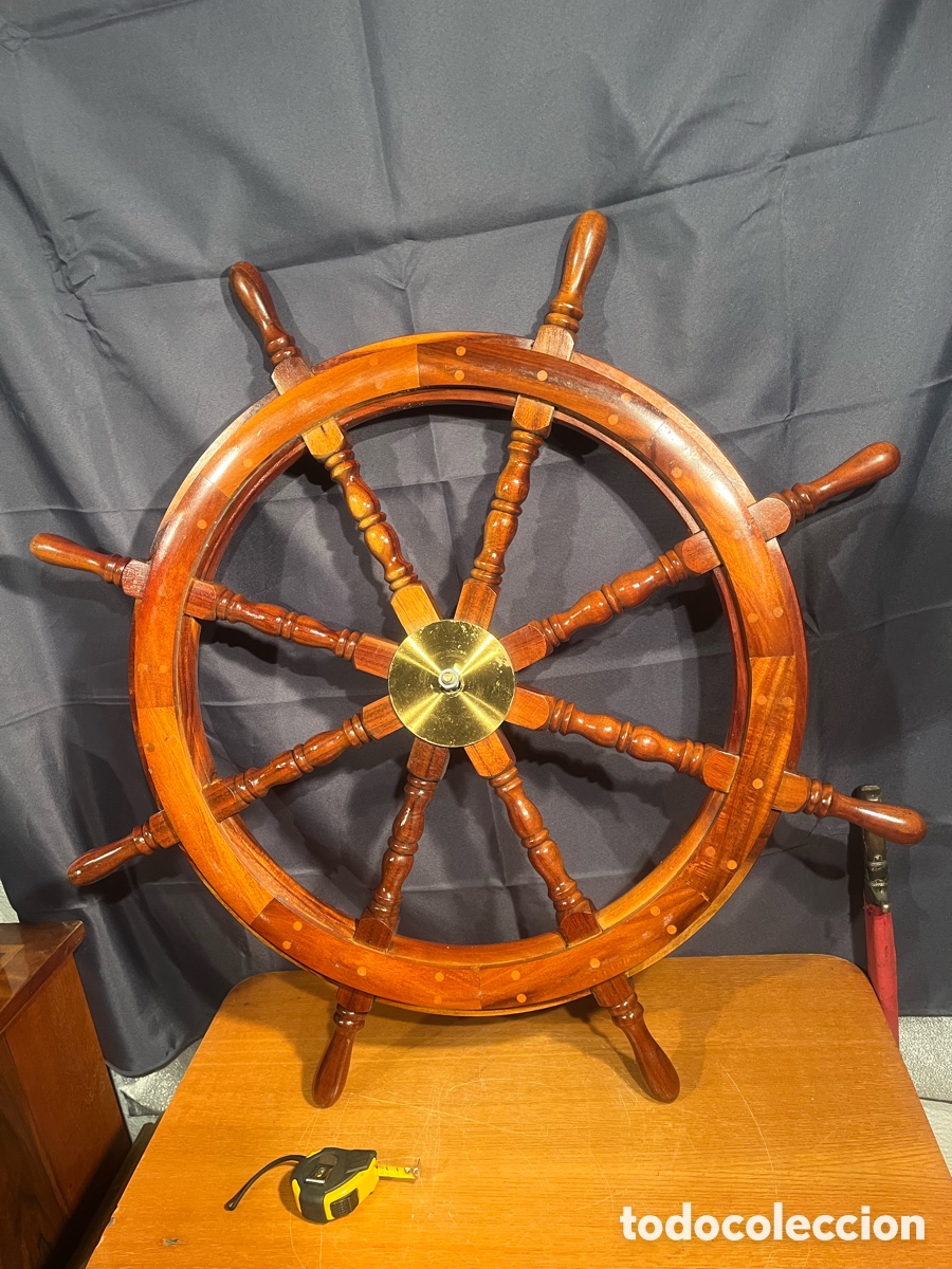 Antig&uuml;edades: Antiguo Tim&oacute;n Barco 92 cent&iacute;metros. - Foto 1