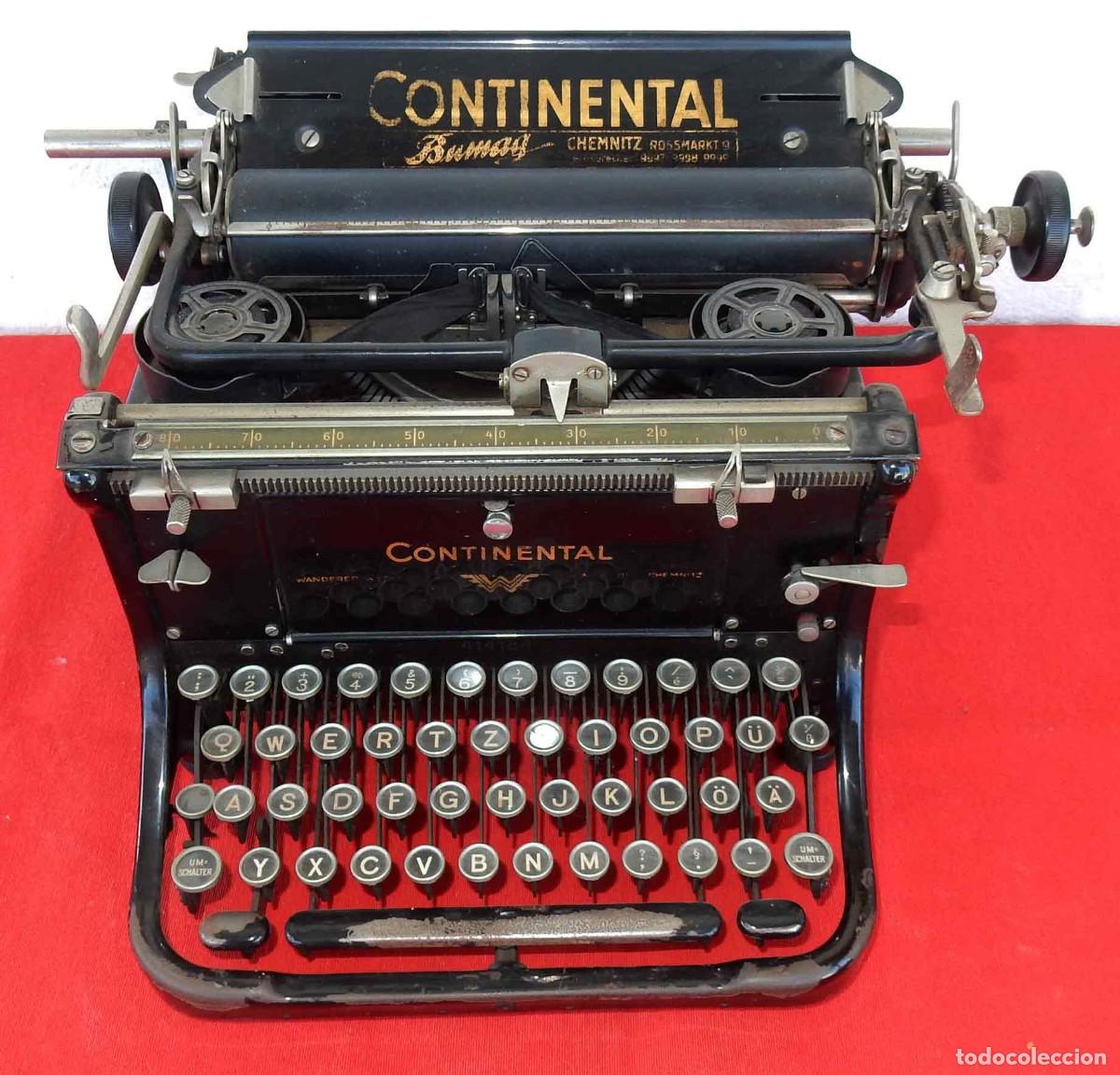 Antig&uuml;edades: M&aacute;quina de escribir CONTINENTAL - c 1920 - Foto 1