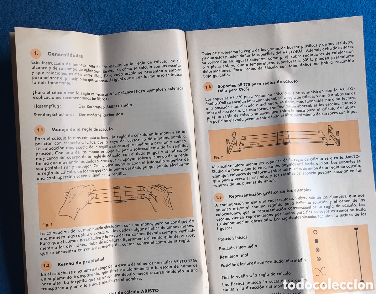 Antig&uuml;edades: ARISTO REGLA DE C&Aacute;LCULO CAJA E INSTRUCCIONES - Foto 7