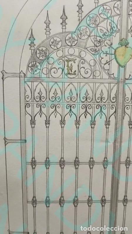 Antig&uuml;edades: Boceto Puerta de Forja (Dibujado a Mano) - Foto 2