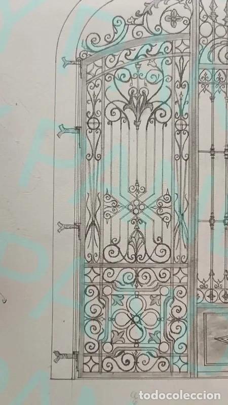 Antig&uuml;edades: Bocetos Puerta de Forja (Dibujado a Mano) - Foto 2