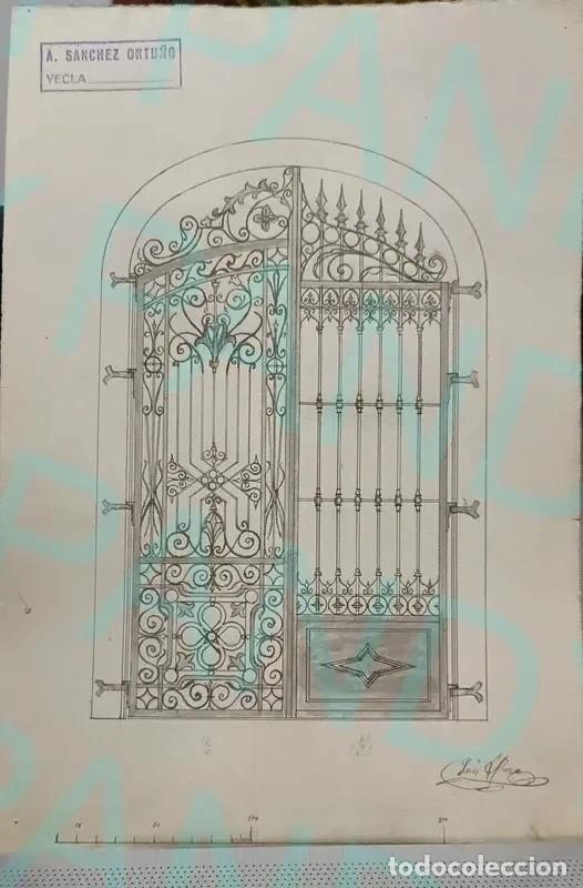 Antig&uuml;edades: Bocetos Puerta de Forja (Dibujado a Mano) - Foto 1