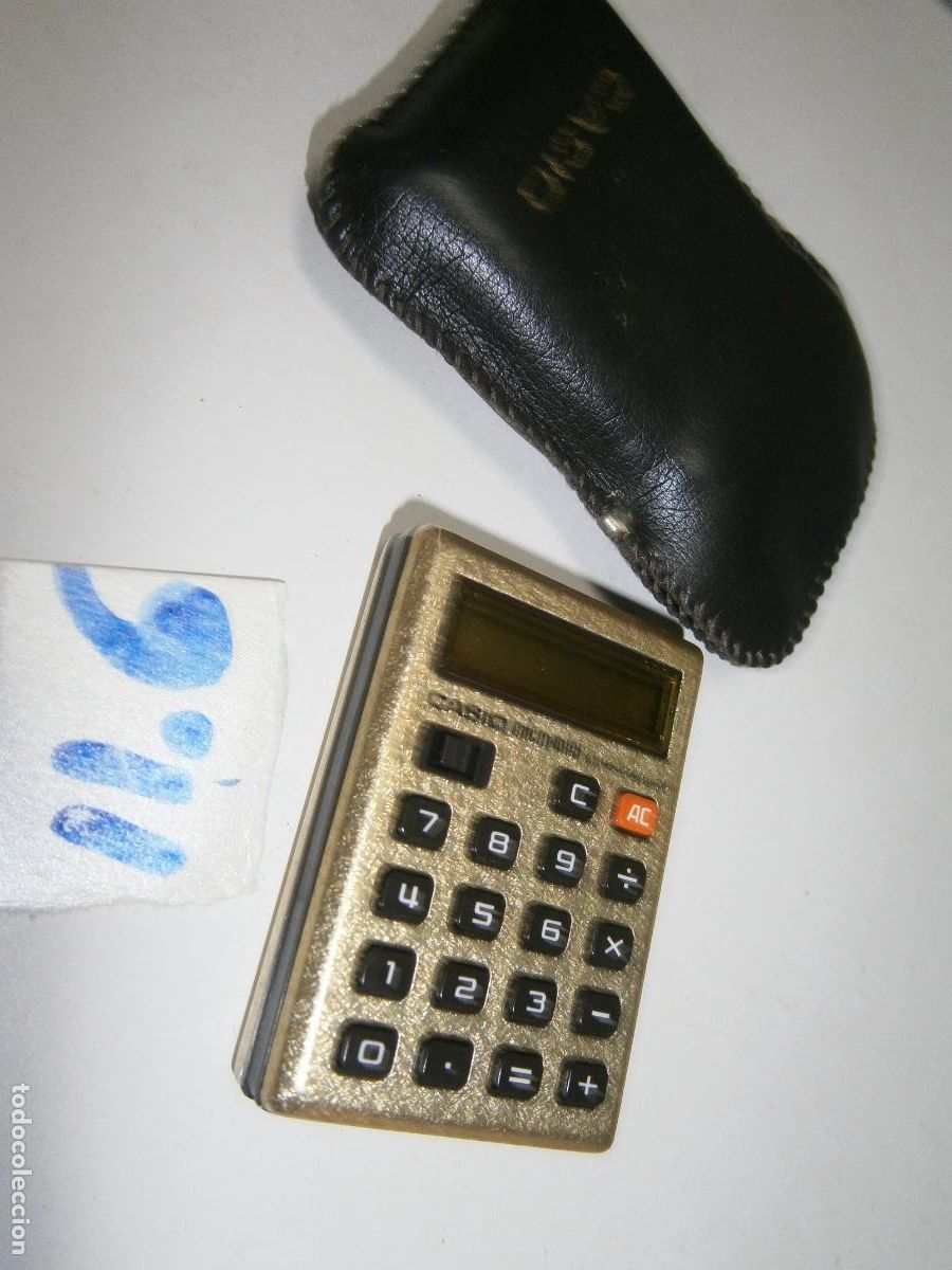 Antig&uuml;edades: ANTIGUA CALCULADORA MICRO MINI CASIO CON FUNDA - Foto 2