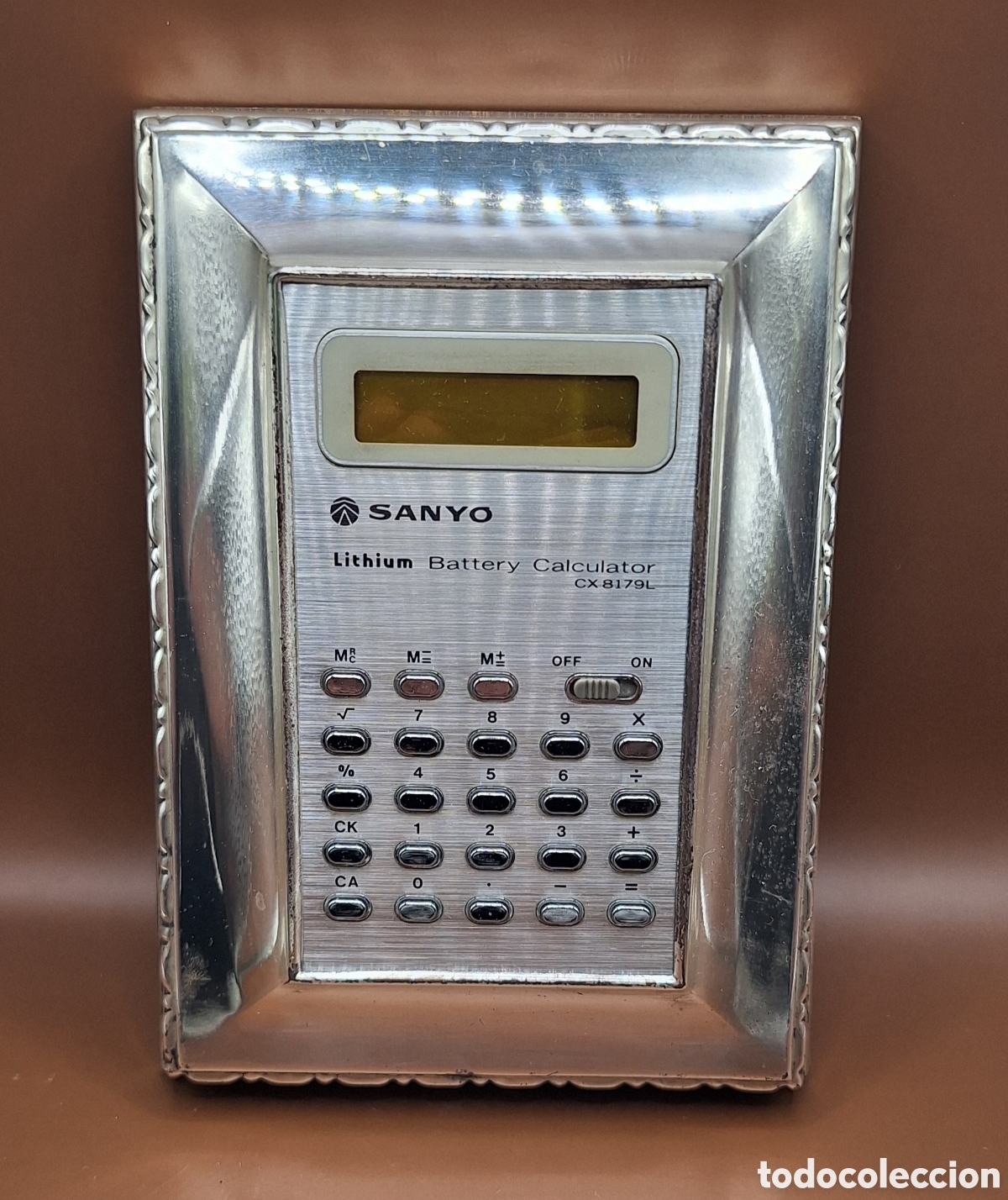 Oggetti Antichi: Calculadora de Sobremesa Sanyo Lithium CX 8179L - Con Marco Plateado