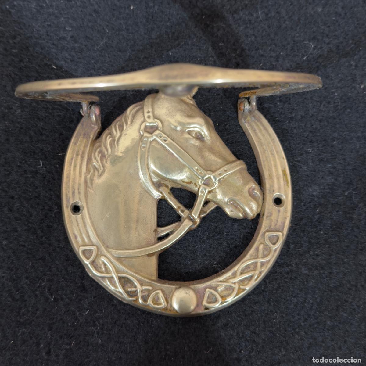Antig&uuml;edades: Aldaba Vintage de Lat&oacute;n Macizo con Forma de Caballo - Foto 4
