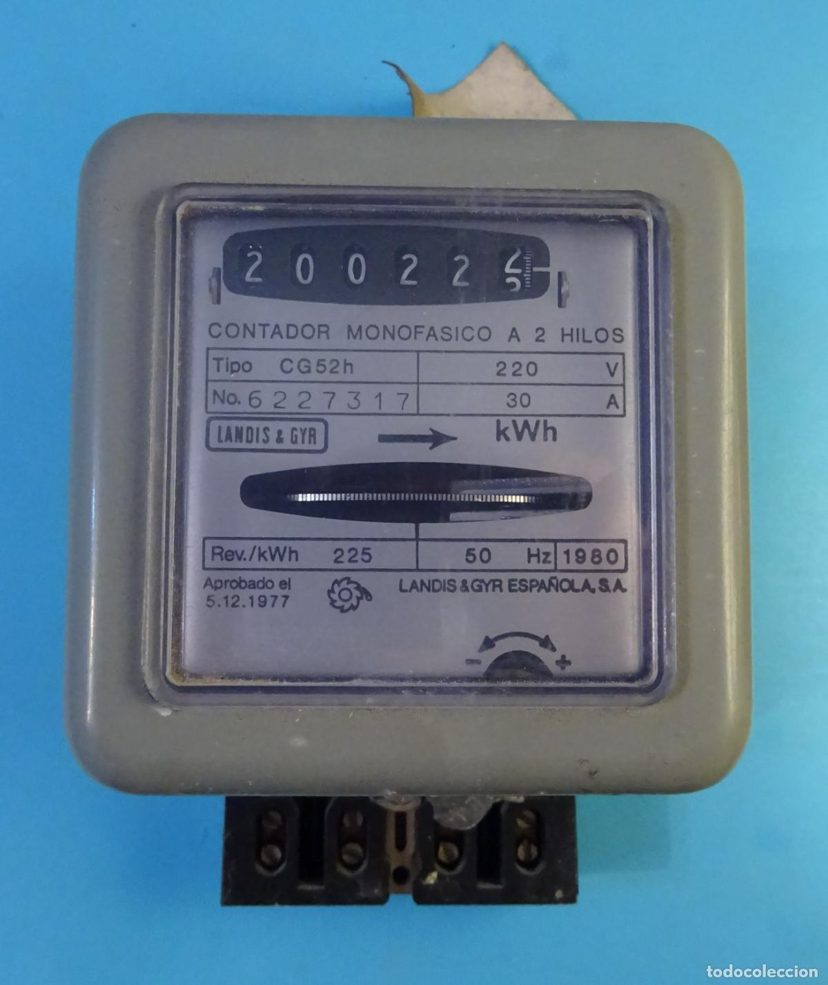 Antig&uuml;edades: CONTADOR DE ENERG&Iacute;A EL&Eacute;CTRICA MONOF&Aacute;SICO A DOS HILOS. LANDIS & GYR ESPA&Ntilde;OLA. N&ordm; 6227317