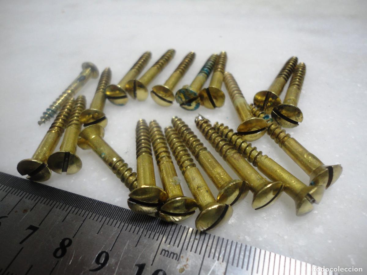 Antig&uuml;edades: TORNILLOS BRONCE NAVAL PULIDOS A MANO 20 UNIDADES