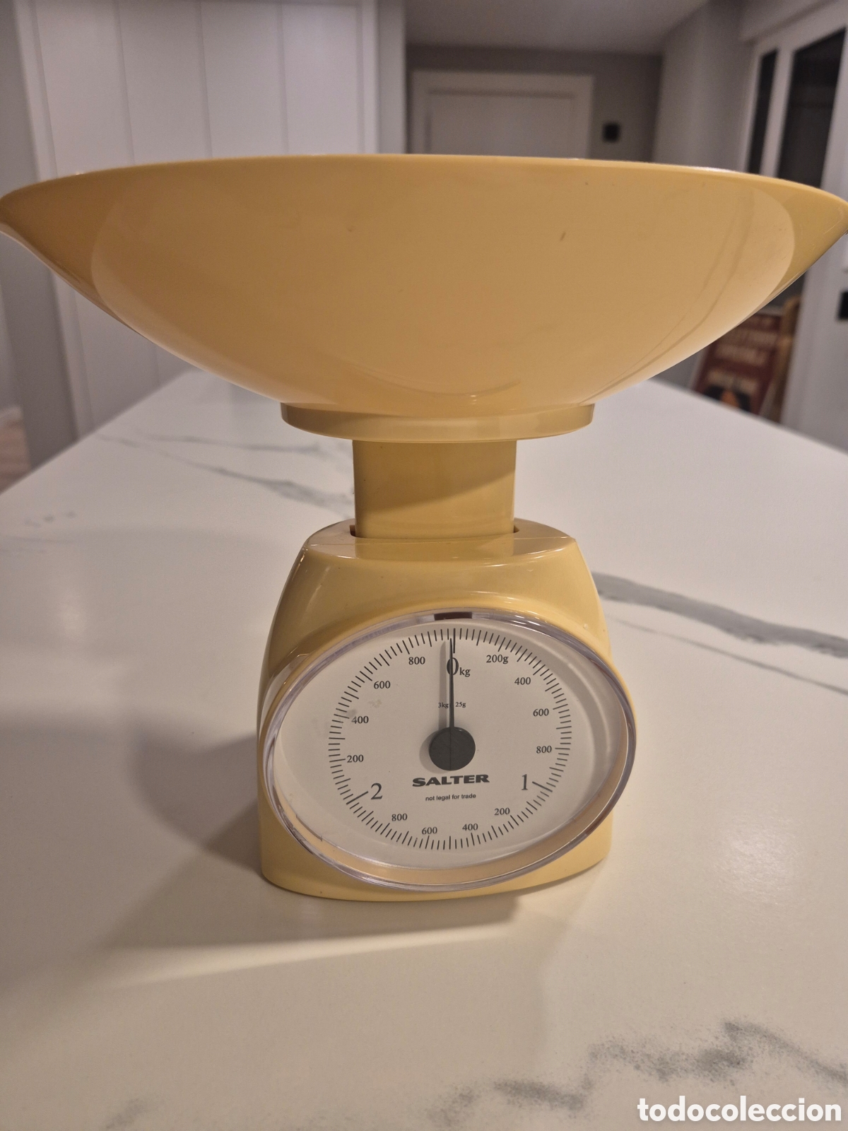 Antig&uuml;edades: B&aacute;scula de cocina vintage SALTER hasta 3 kg &ndash; estilo retro a&ntilde;os 70 &ndash; color crema original