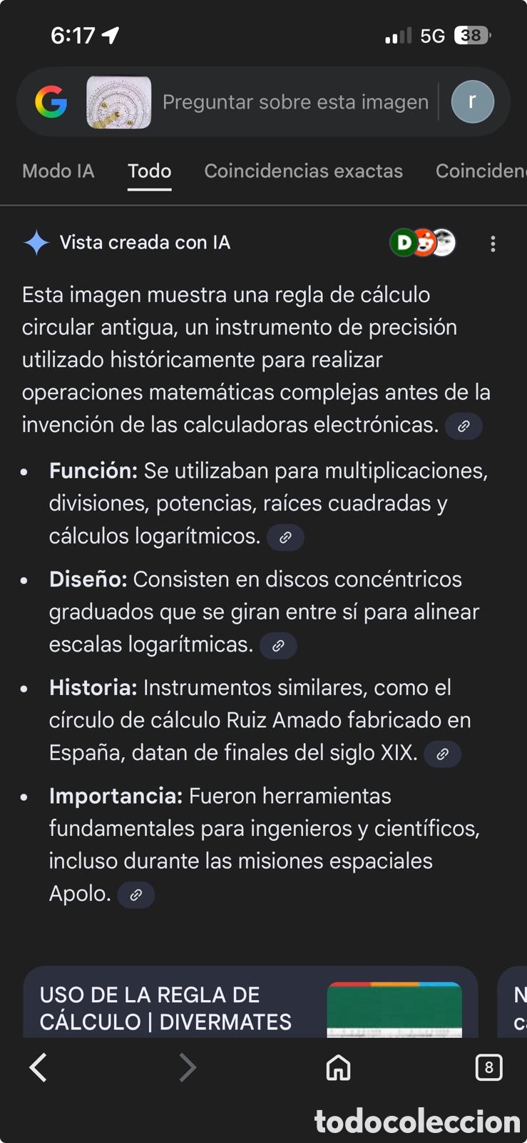 Antig&uuml;edades: REGLA DE CALCULO CIRCULAR. - Foto 2