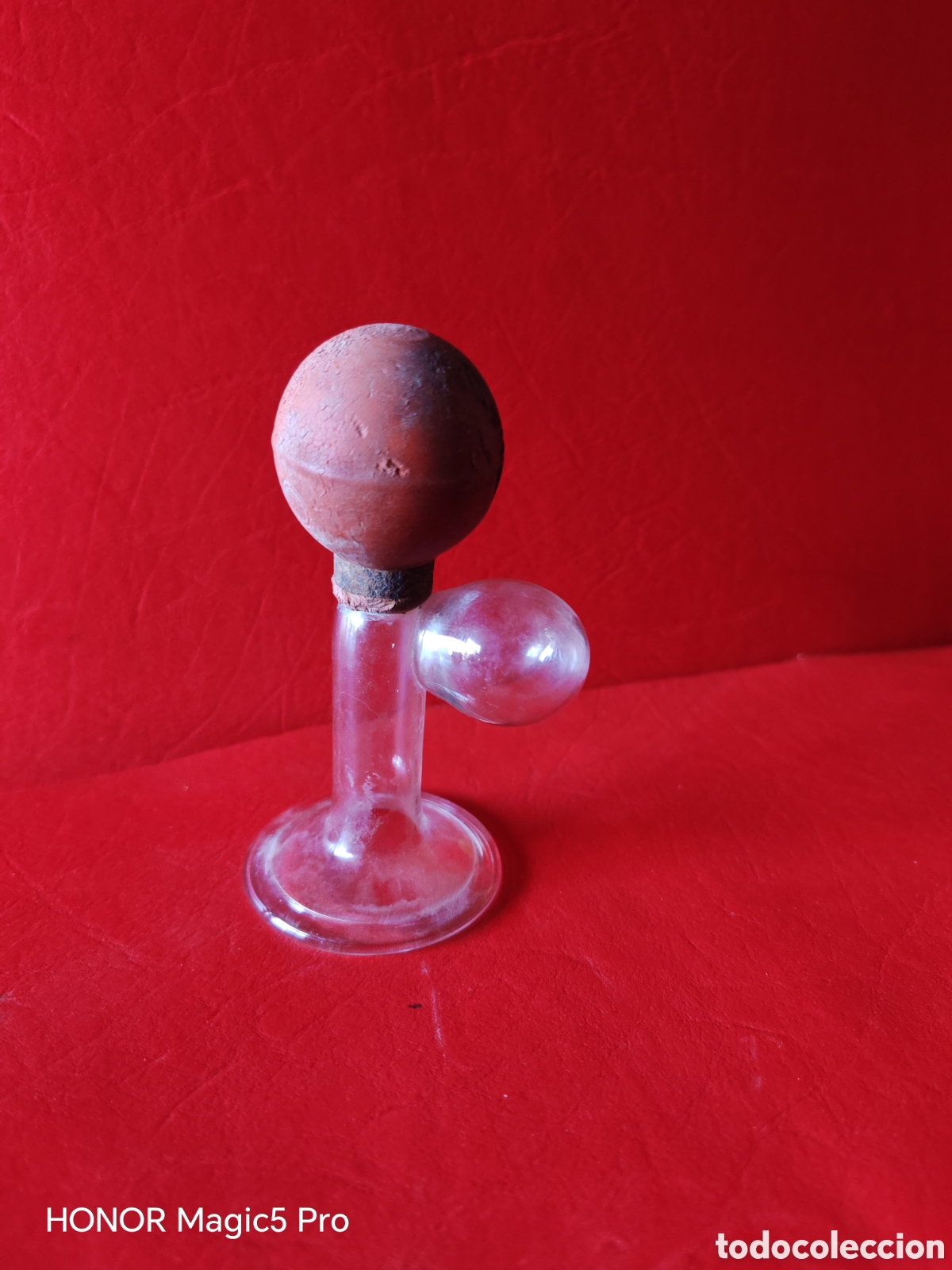 Antig&uuml;edades: Antiguo sacaleche de cristal soplado antiguo