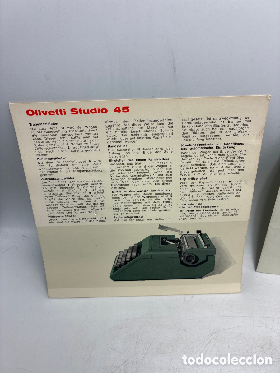 Antig&uuml;edades: M&aacute;quina de Escribir Olivetti Studio 45. - Foto 8