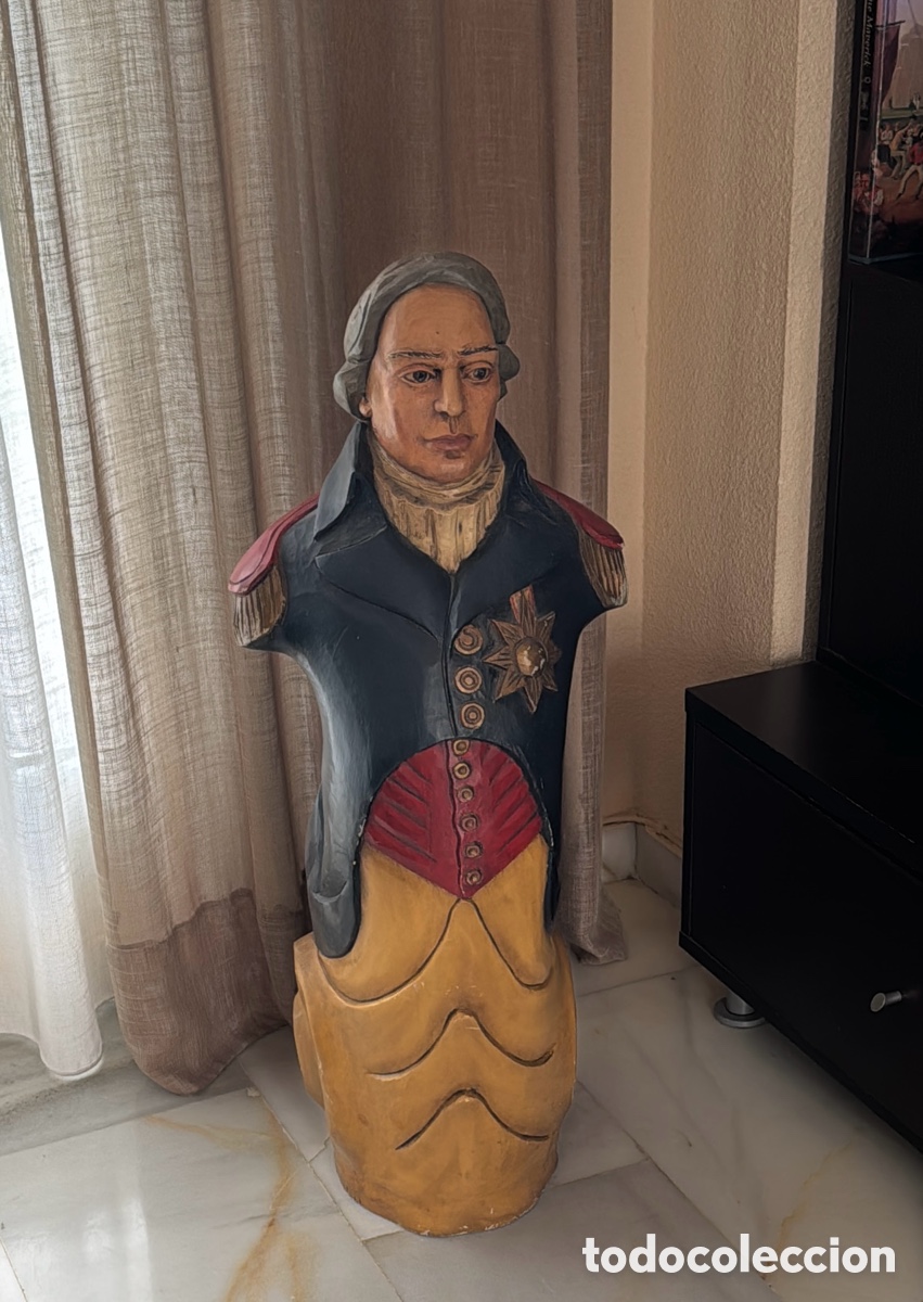 Antig&uuml;edades: MASCAR&Oacute;N PROA-BARCO COMMANDER - SHIP FIGUREHEAD -90 CM.! - Foto 3