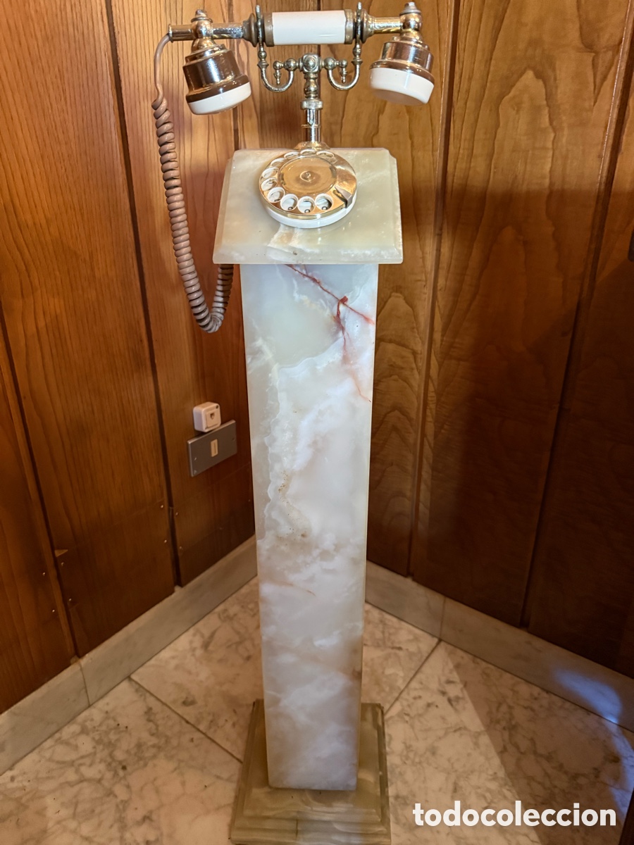 Tel&eacute;fonos: Tel&eacute;fono antiguo italiano con base de marmol - Foto 2