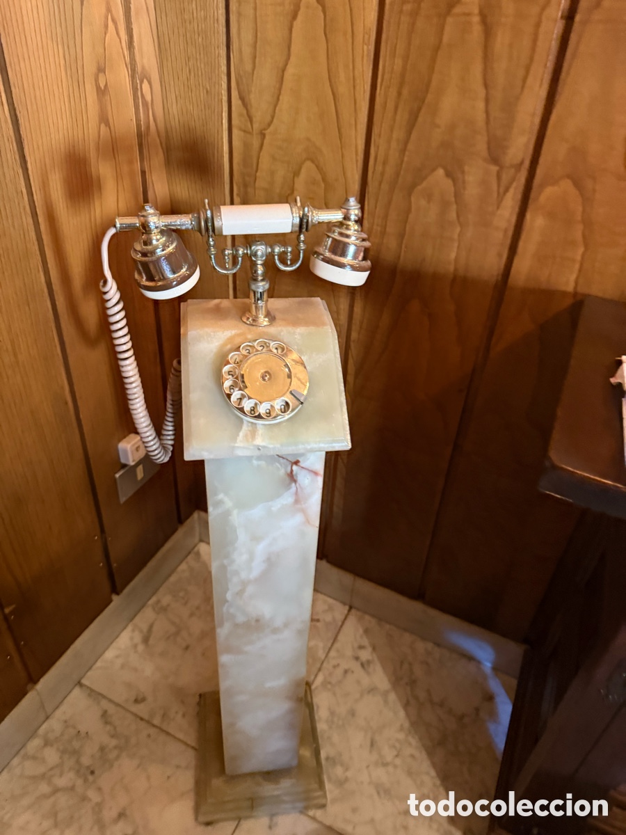Tel&eacute;fonos: Tel&eacute;fono antiguo italiano con base de marmol - Foto 4