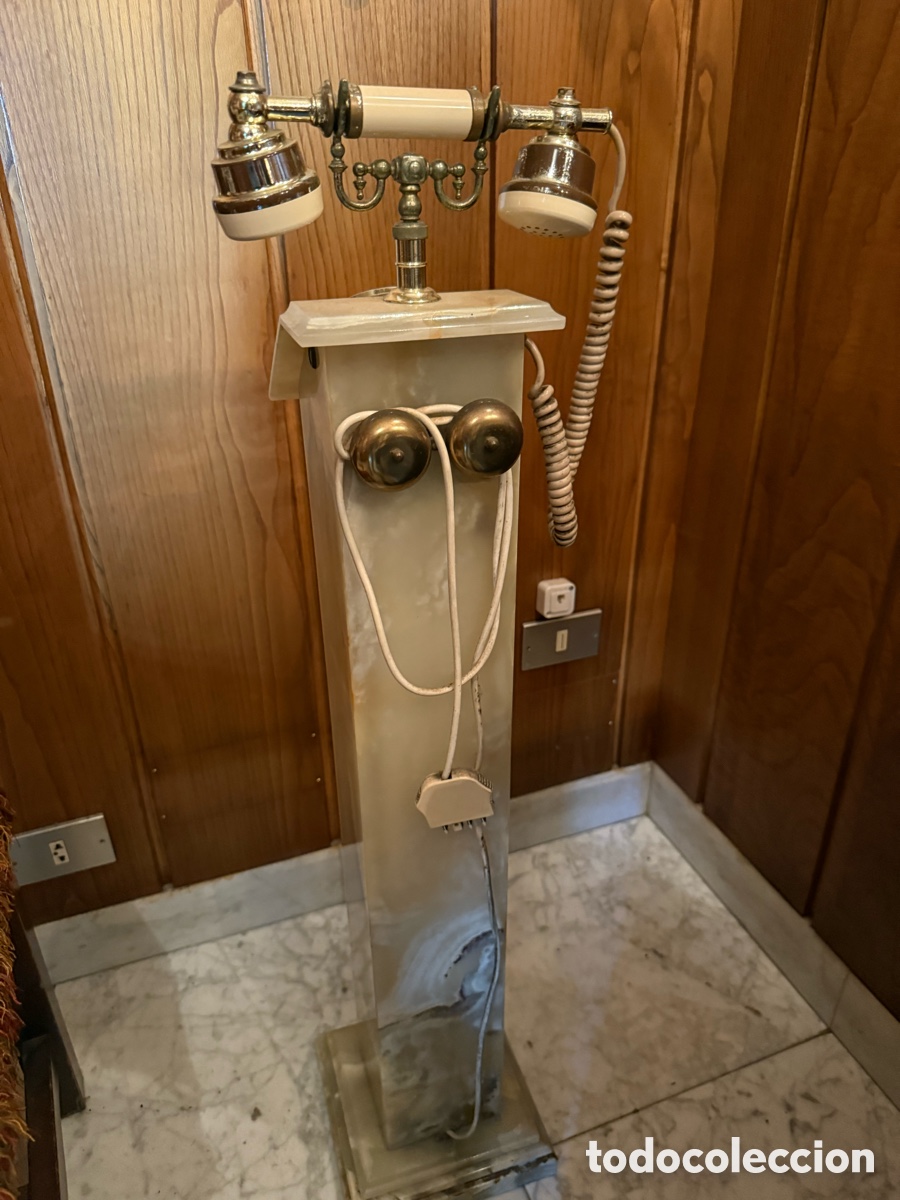 Tel&eacute;fonos: Tel&eacute;fono antiguo italiano con base de marmol - Foto 7