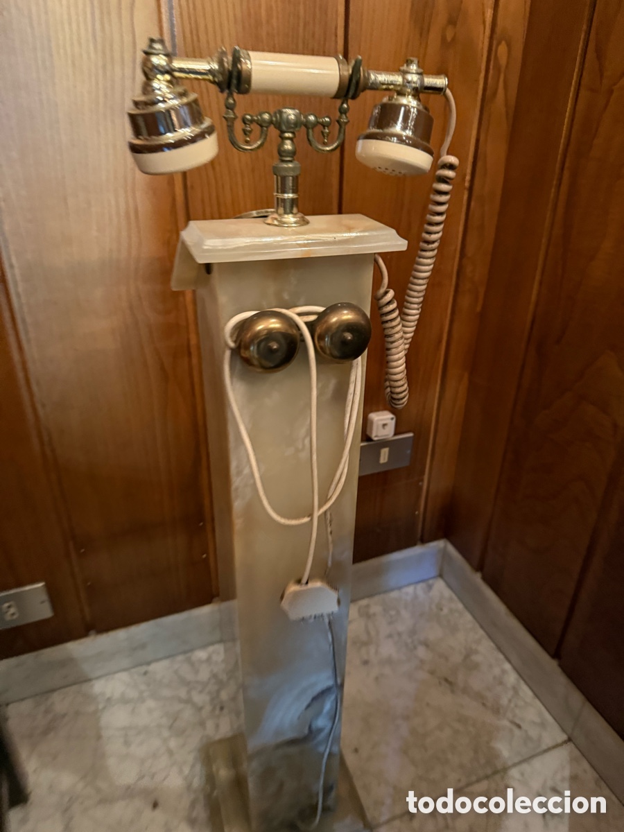 Tel&eacute;fonos: Tel&eacute;fono antiguo italiano con base de marmol - Foto 9
