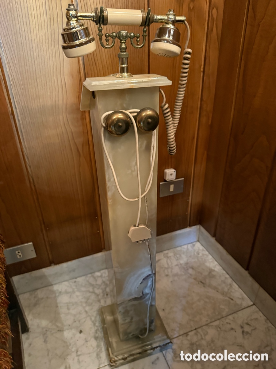 Tel&eacute;fonos: Tel&eacute;fono antiguo italiano con base de marmol - Foto 10