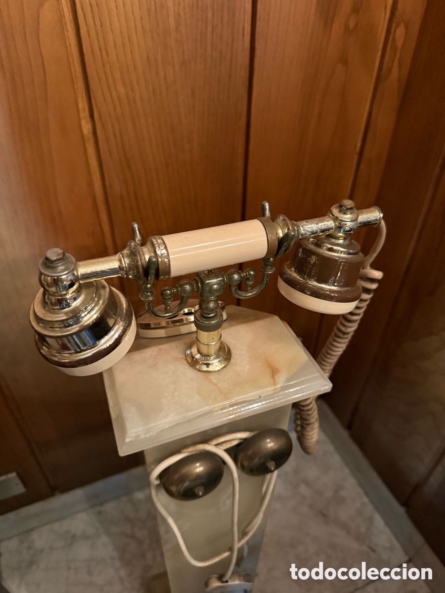 Tel&eacute;fonos: Tel&eacute;fono antiguo italiano con base de marmol - Foto 11