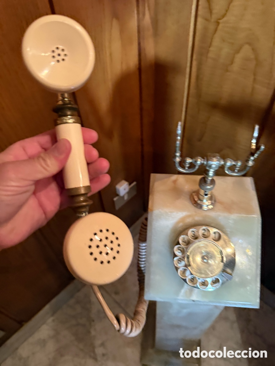 Tel&eacute;fonos: Tel&eacute;fono antiguo italiano con base de marmol - Foto 12