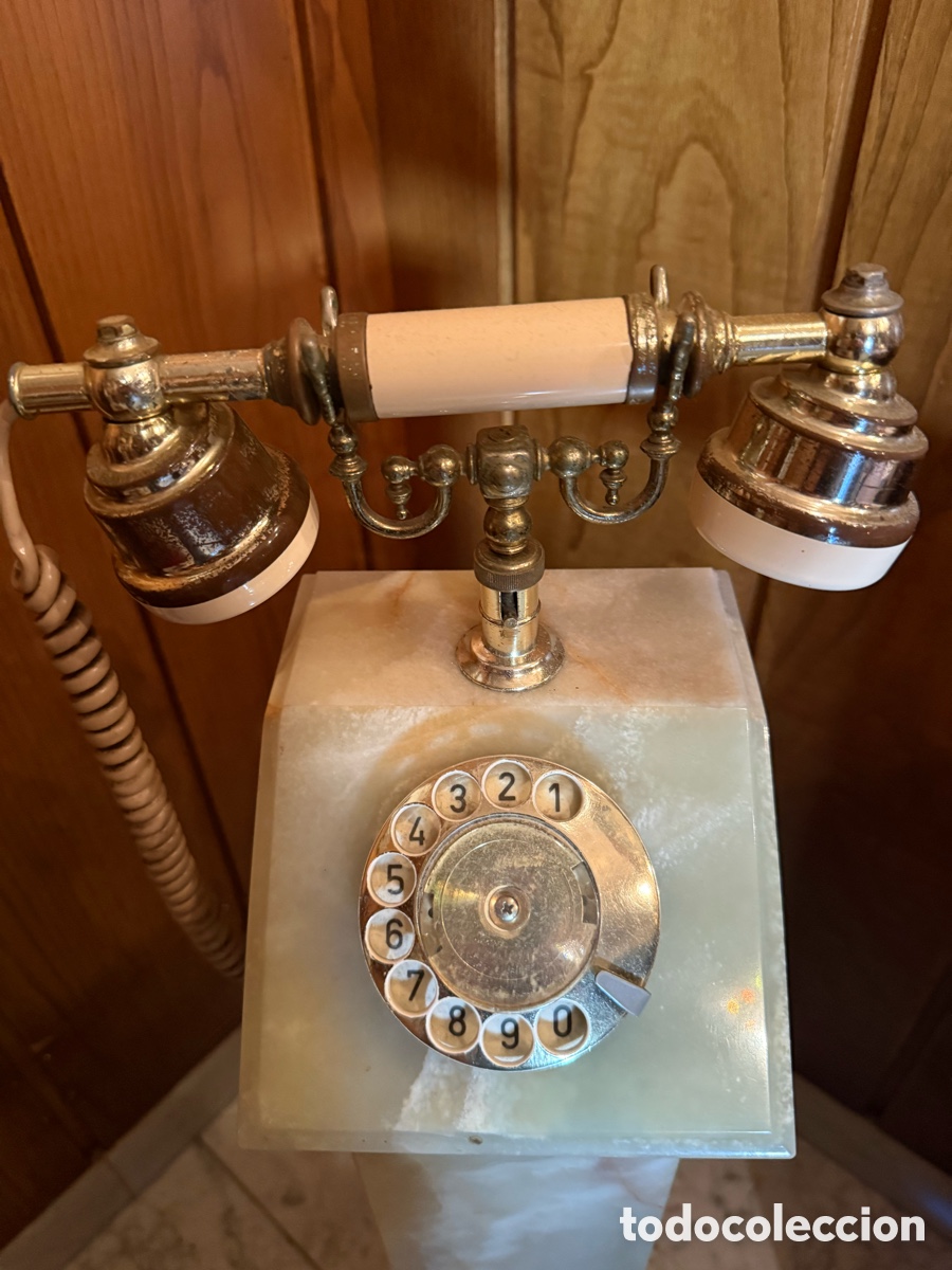 Tel&eacute;fonos: Tel&eacute;fono antiguo italiano con base de marmol - Foto 14
