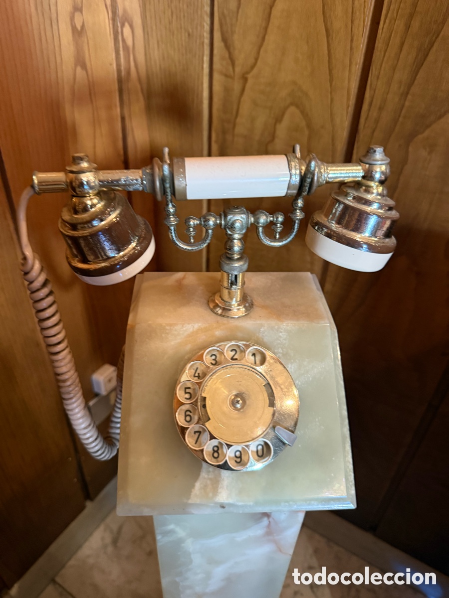 Tel&eacute;fonos: Tel&eacute;fono antiguo italiano con base de marmol - Foto 1