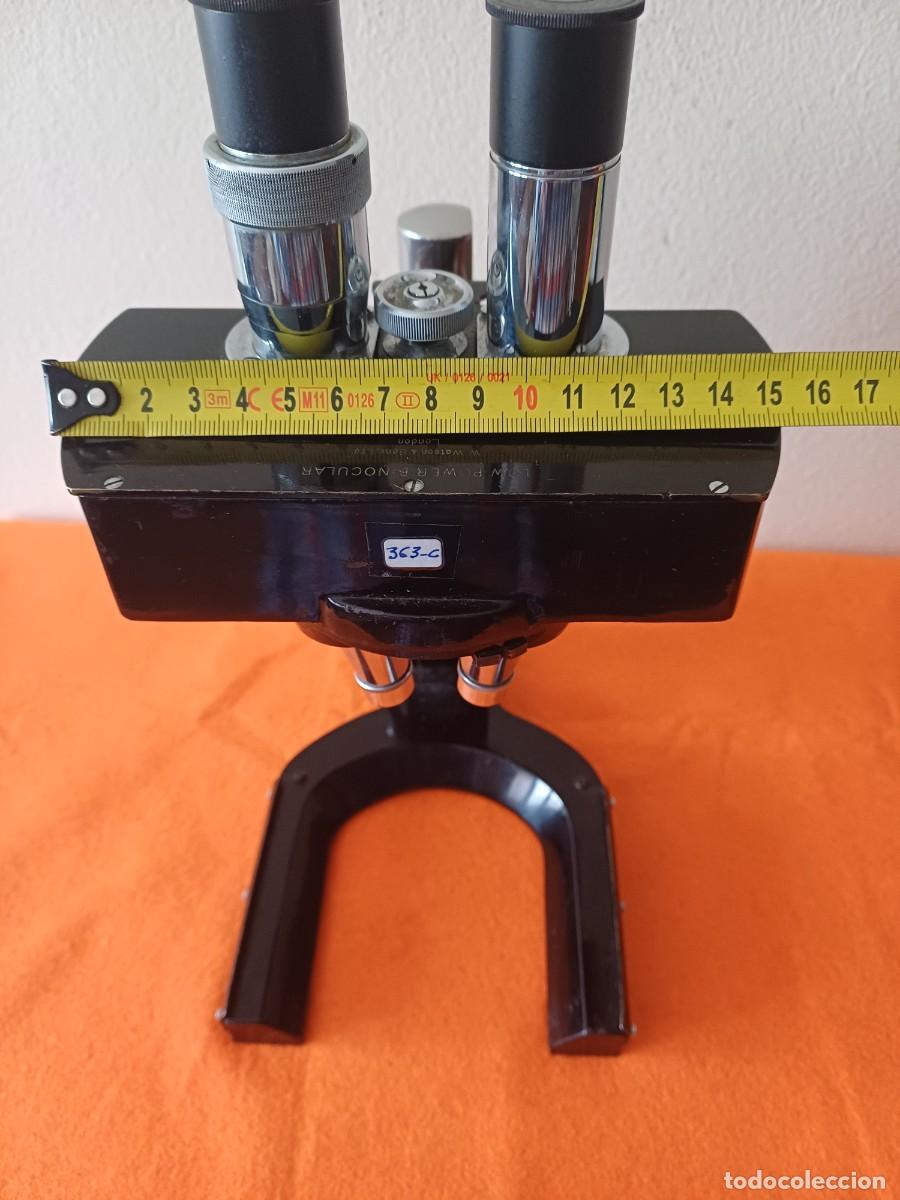 Antig&uuml;edades: MICROSCOPIO BINOCULAR DE WATSON & SONS DE BAJA POTENCIA - Foto 6