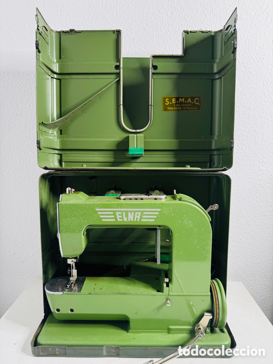 Antig&uuml;edades: M&aacute;quina de coser de aluminio Elna antigua Vintage No funciona