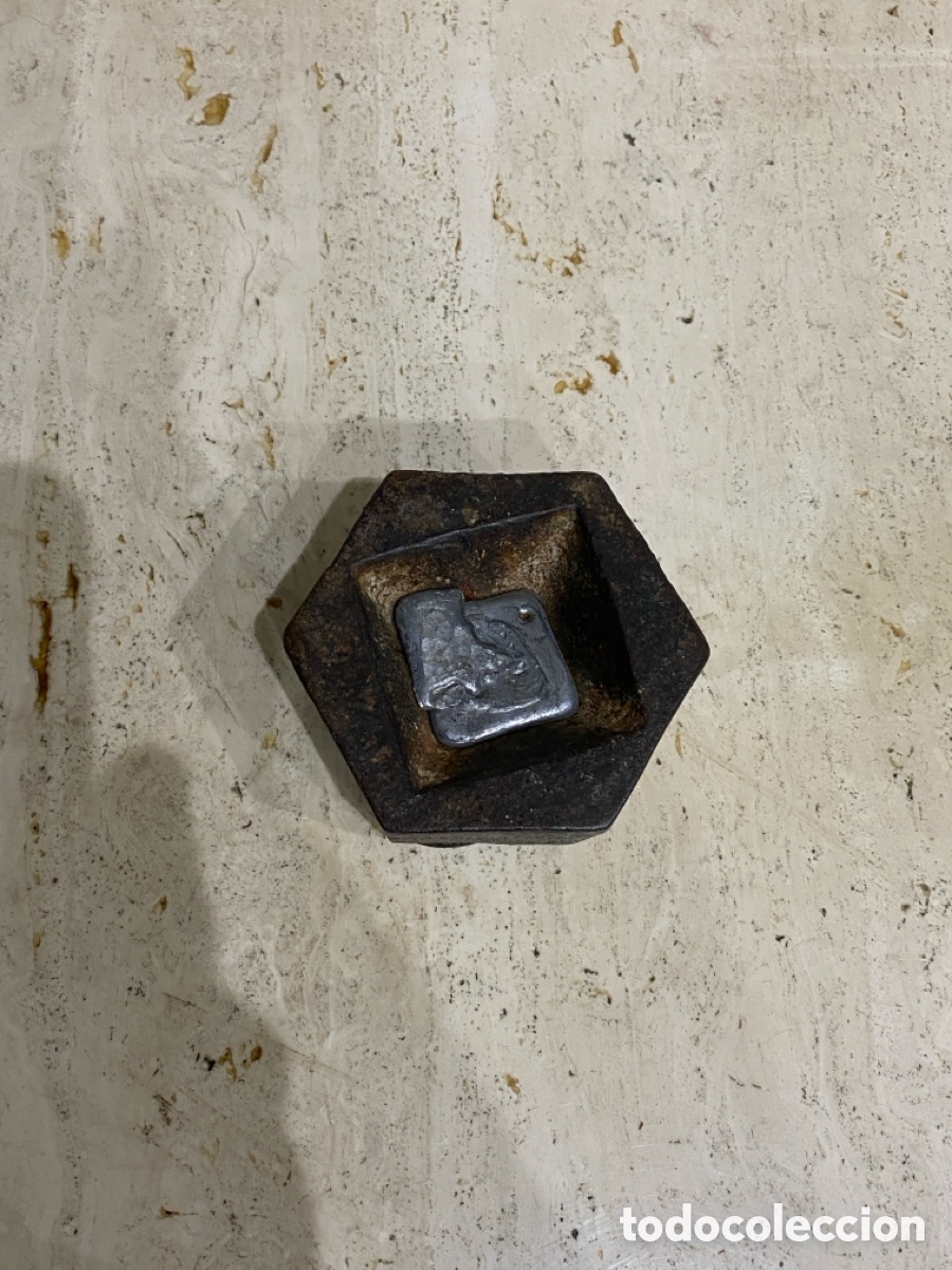 Antig&uuml;edades: Lote de cinco pesas antiguas - Foto 9