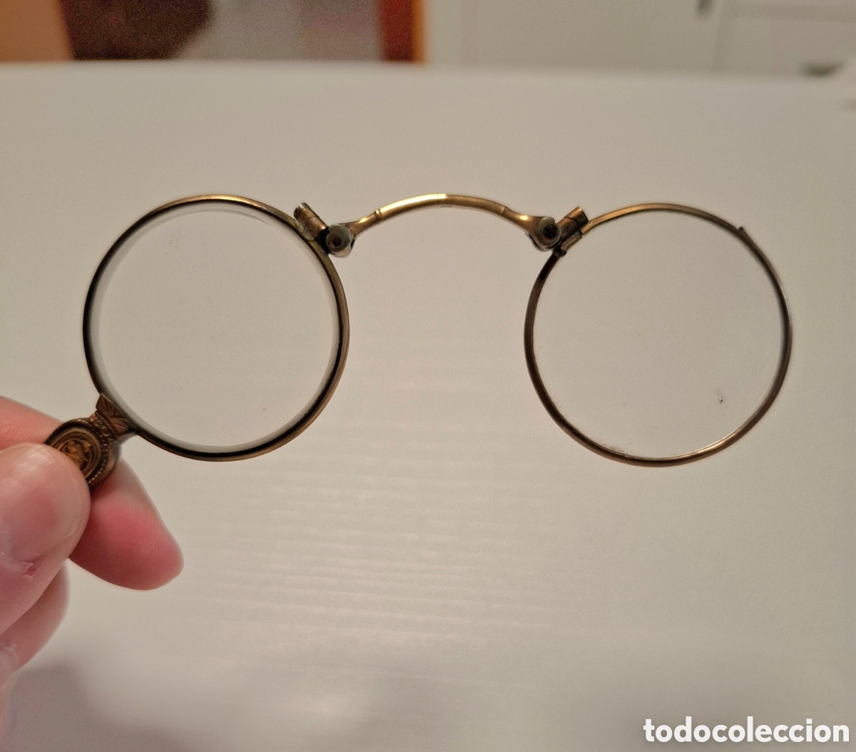 Antig&uuml;edades: Anteojos de &oacute;pera antiguos &ndash; Lorgnette plegable - Foto 4