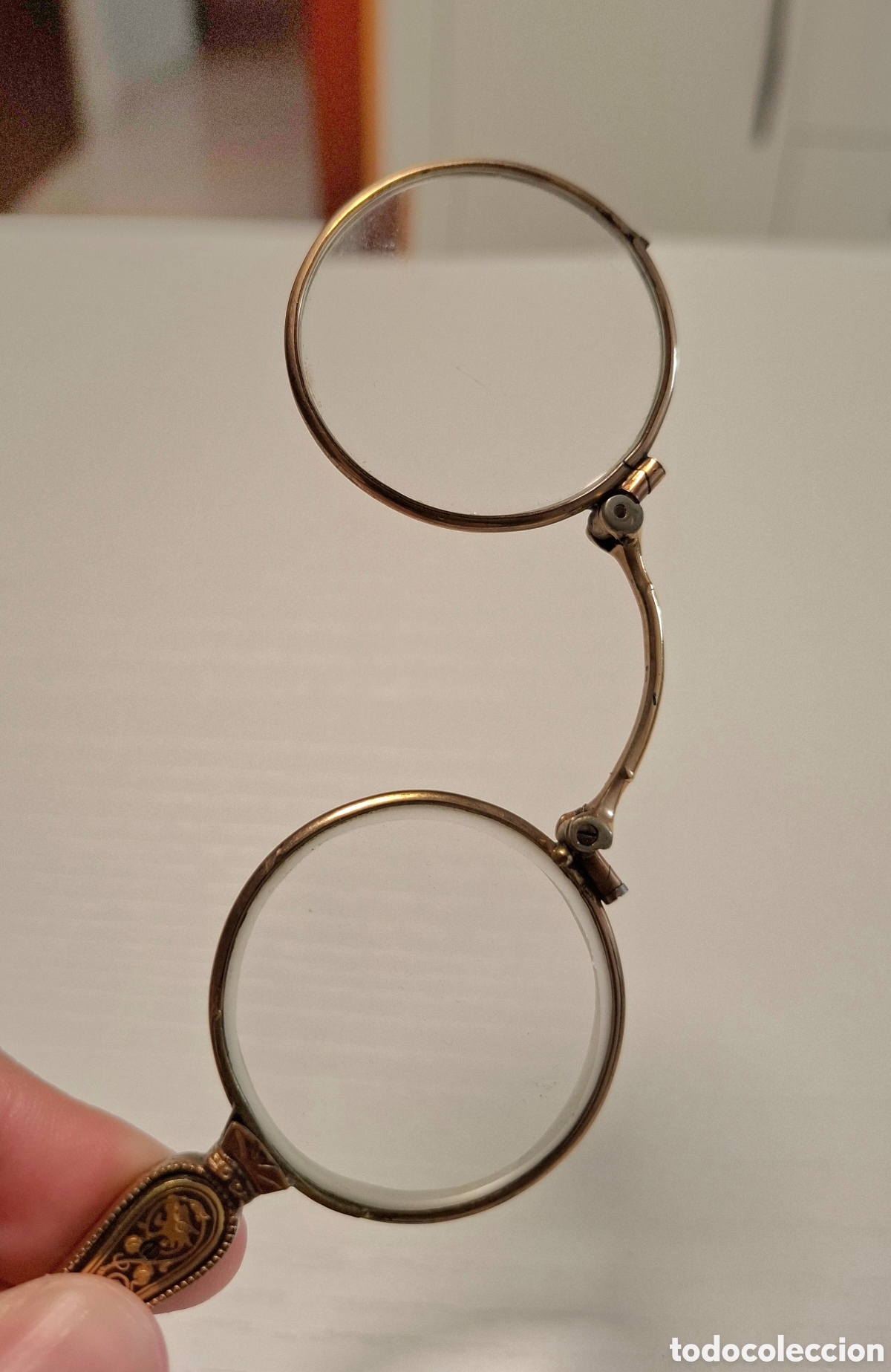 Antig&uuml;edades: Anteojos de &oacute;pera antiguos &ndash; Lorgnette plegable - Foto 5