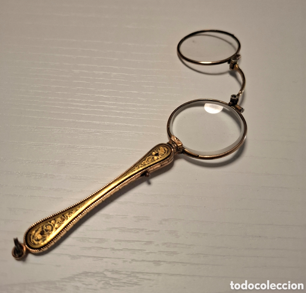Antig&uuml;edades: Anteojos de &oacute;pera antiguos &ndash; Lorgnette plegable - Foto 6