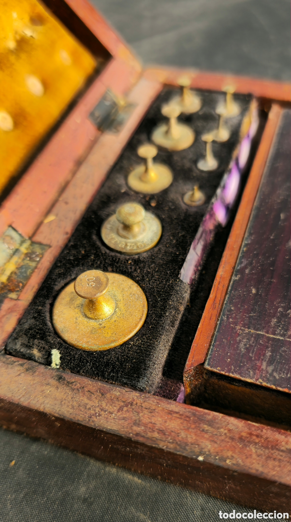 Antig&uuml;edades: Antigua Caja pesas precisi&oacute;n - Foto 5