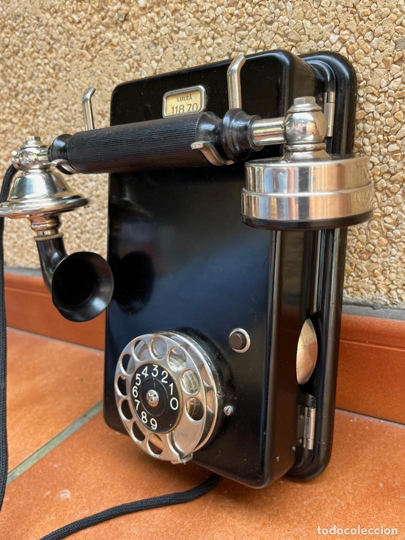 Tel&eacute;fonos: ANTIGUO TELEFONO DE PARED DE LA MARCA TELEGRAFVERKETS (Ericsson) SUECIA. A&Ntilde;O DE FABRICACION 1947..