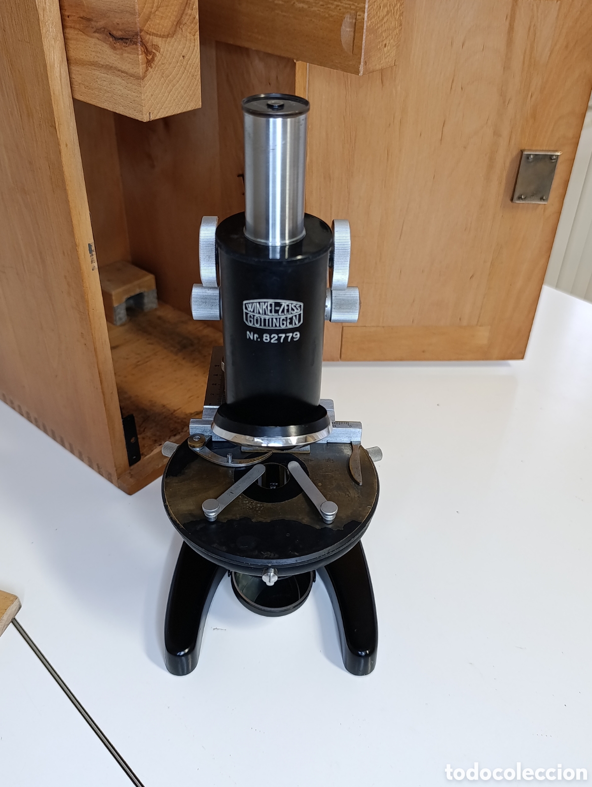 Antig&uuml;edades: Microscopio antiguo alem&aacute;n Winkel Zeiss G&ouml;ttingen n&ordm; 8279 laboratorio a&ntilde;os 20-30