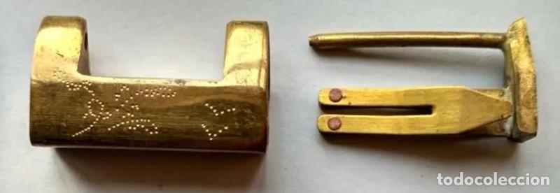 Oggetti Antichi: CANDADO PEQUE&Ntilde;O - BRONCE - LLAVE ESPECIAL - NUEVO