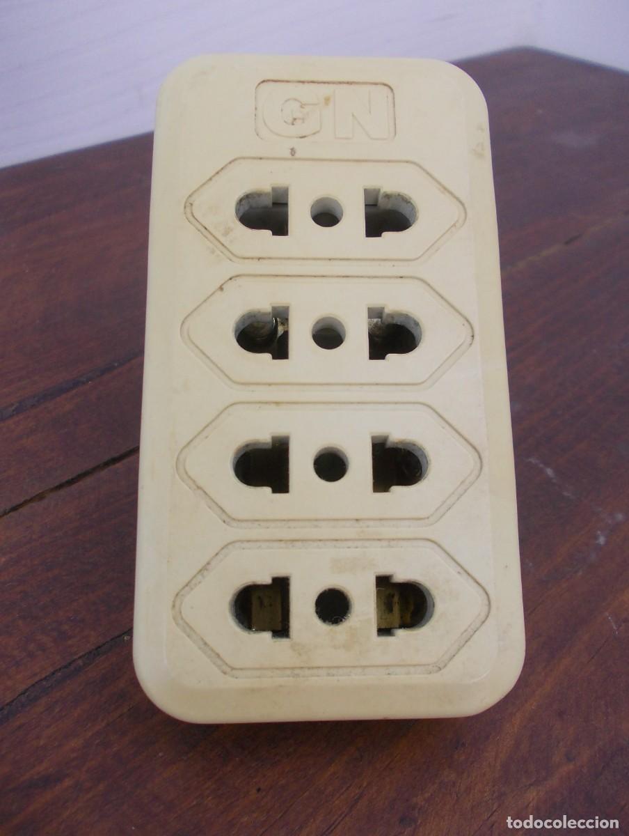 Antiques: Regleta el&eacute;ctrica universal vintage GN FT-4 a&ntilde;os 80‑90 enchufes retro antiguos t&eacute;cnico t&eacute;cnico