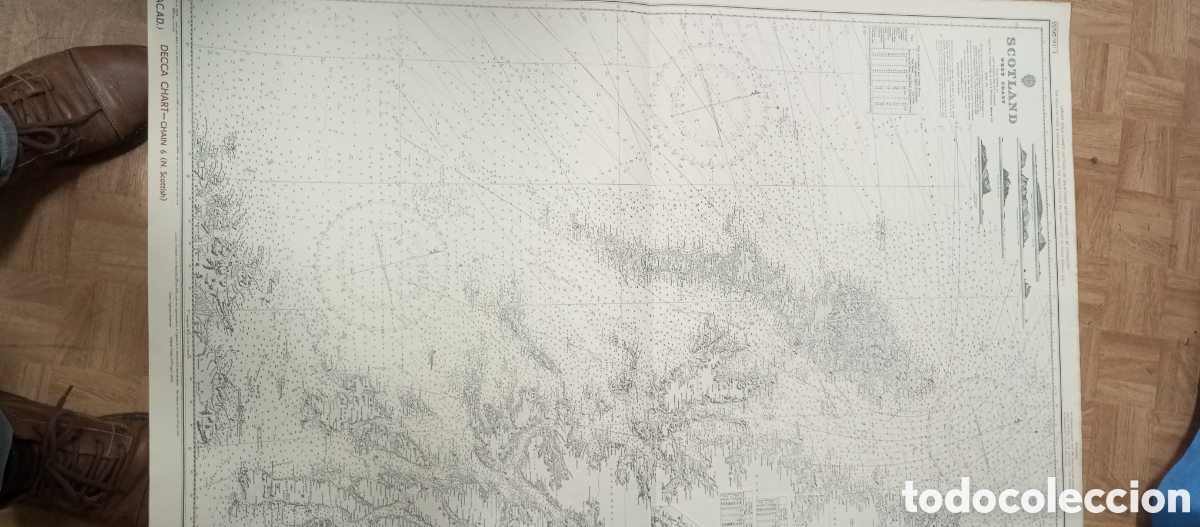 Antig&uuml;edades: Carta marina, carta n&aacute;utica original de Escocia