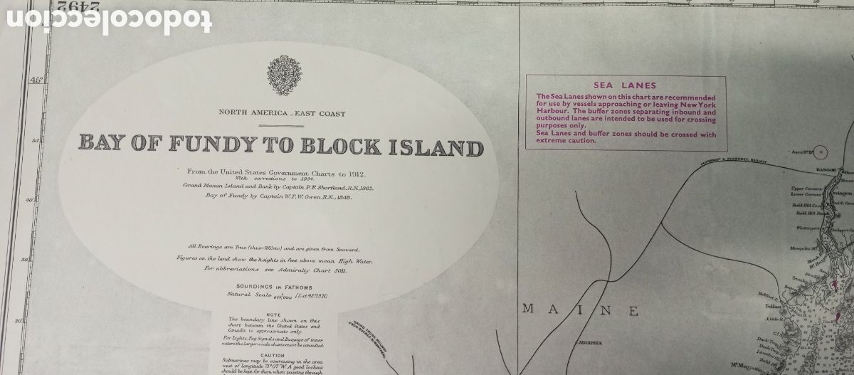 Antig&uuml;edades: Cartas Marinas o cartas n&aacute;uticas usadas de diversos pa&iacute;ses