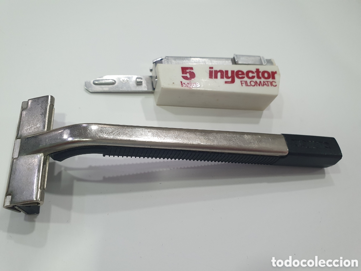 Antig&uuml;edades: Maquinilla de afeitar e inyector de cuchillas Filomatic. (L61) - Foto 3