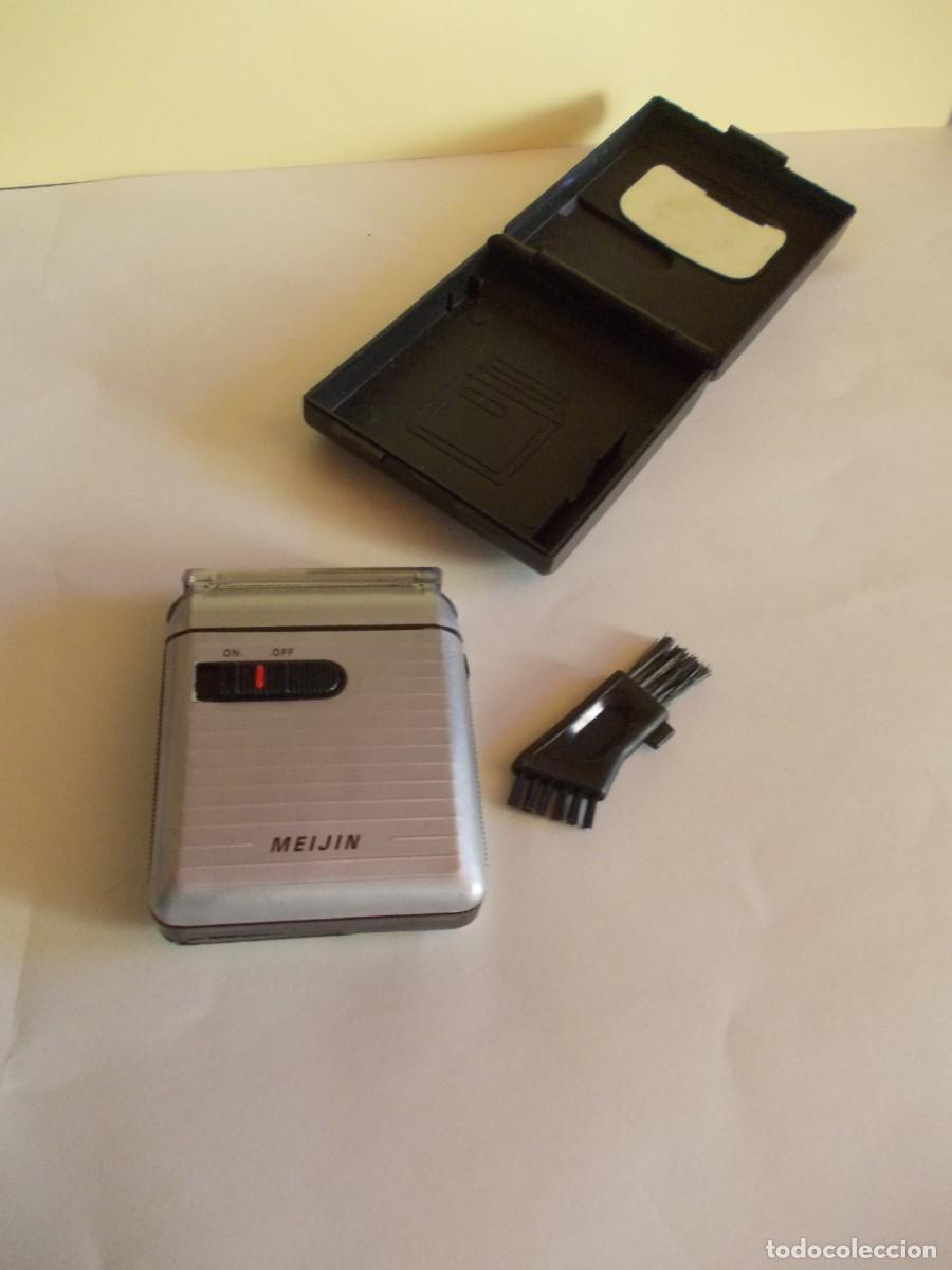 Oggetti Antichi: Afeitadora el&eacute;ctrica vintage MEIJIN bater&iacute;a shaver grooming retro estuche original m&aacute;quina antigua