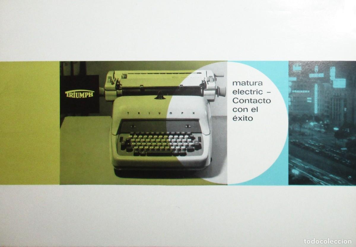 Antiquit&eacute;s: CAT&Aacute;LOGO PUBLICITARIO DE LA M&Aacute;QUINA DE ESCRIBIR TRIUMPH MATURA EL&Eacute;CTRICA. EN ESPA&Ntilde;OL. A&Ntilde;OS 60.