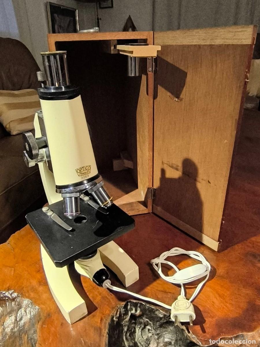 Antig&uuml;edades: Antiguo microscopio &oacute;ptico profesional con luz. FUNCIONA - Foto 1
