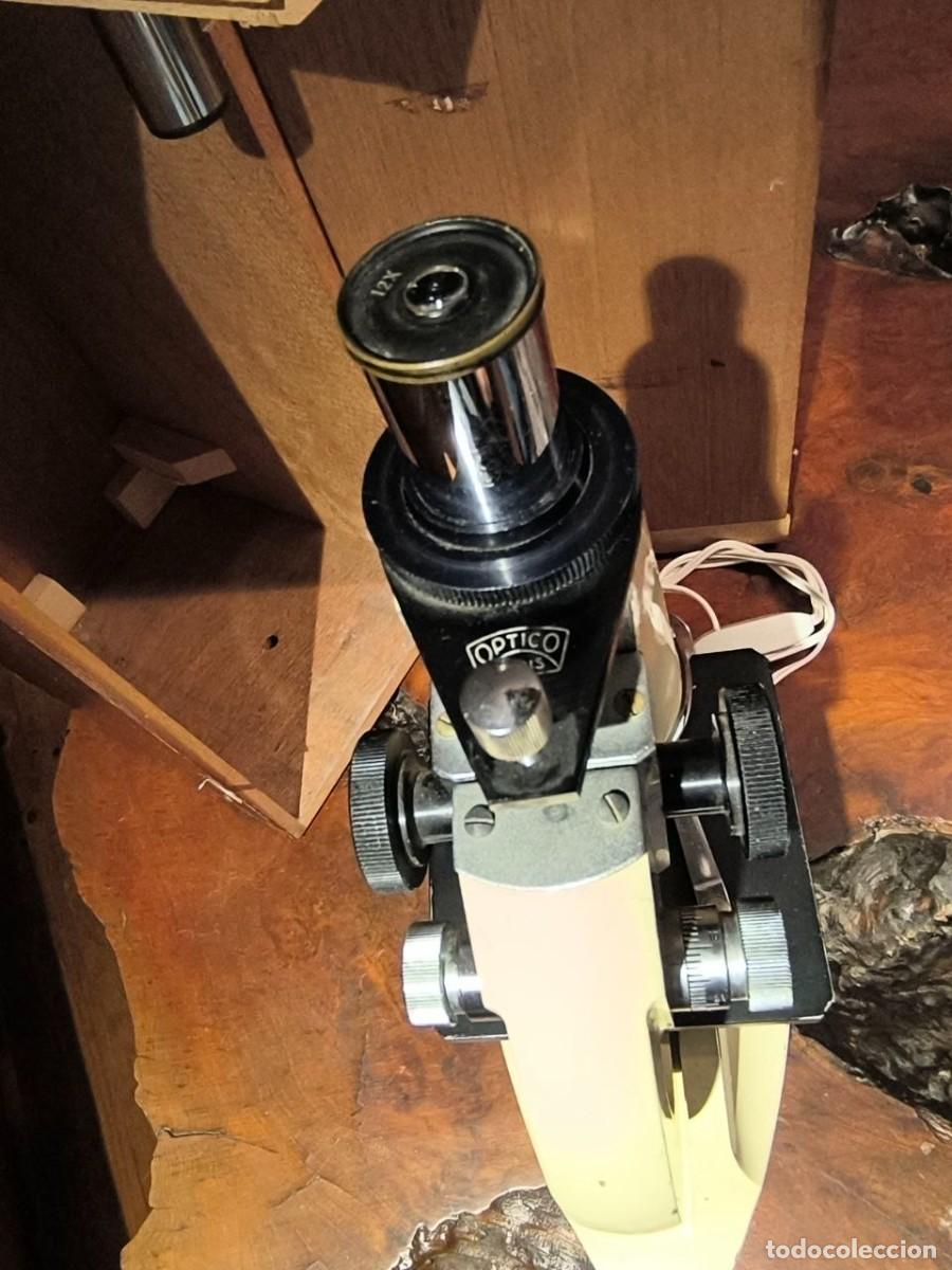 Antig&uuml;edades: Antiguo microscopio &oacute;ptico profesional con luz. FUNCIONA - Foto 5